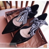 Famous Faux Miu Miu Flat Pumps MM8134 Black