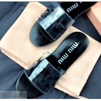 Chic Reproduction Miu Miu Stars PVC Slides MM9326 Black 2019