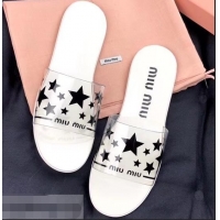 Best Cheap Miu Miu Stars PVC Slides MM9326 White 2019