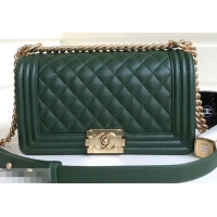 Top Grade Chanel Caviar Leather Boy Flap Medium Bag AP03622 Green 2019