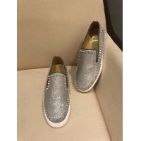 New Arrivals CHRISTIAN LOUBOUTIN Pik Boat glitter leather sneakers CL1025