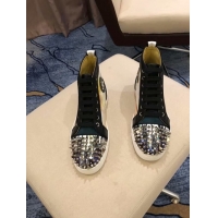 Best Price CHRISTIAN LOUBOUTIN Pik Boat glitter leather sneakers CL1042