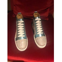 High Imitation CHRISTIAN LOUBOUTIN Pik Boat glitter leather sneakers CL1046