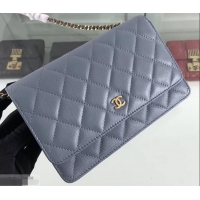 Luxury Chanel Caviar Leather Wallet On Chain WOC Bag A33814 Gray 2019