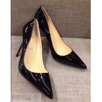 Discount Christian Louboutin Heel 10cm Patent Leather Pump CL8001 Black