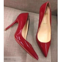 Cheap Christian Louboutin Heel 10cm Patent Leather Pump CL8001 Red