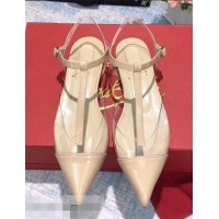 Pretty Style Christian Louboutin PVC/Patent Leather Flat Sandals CL8112 Apricot