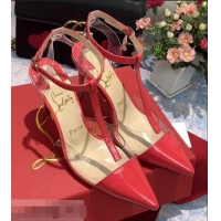 Low Cost Christian Louboutin Heel 8.5cm PVC/Patent Leather Sandals CL8116 Red