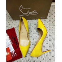 Youthful Christian Louboutin So Kate Patent Leather Red Sole 10CM Heel Pumps CL8222 Yellow