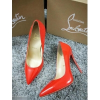 Imitation Christian Louboutin So Kate Patent Leather Red Sole 10CM Heel Pumps CL8222 RED