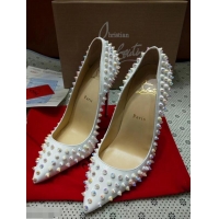 Unique Style Christian Louboutin Glitter Multi Pigalle Spikes Pumps CL5624 White