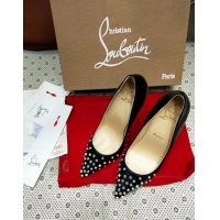 Discount Christian Louboutin Spike Pigalle Red Sole Pumps CL9552 Black