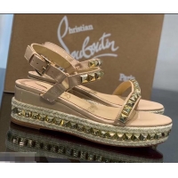 Duplicate Christian Louboutin 60MM Pyraclou Rockstud Wedges CL9703