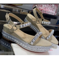 Top Design Christian Louboutin 60MM Pyraclou Rockstud Wedges CL9707