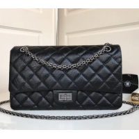 Good Looking Chanel 2.55 Reissue Size 227 Bag in wrinkled calfskin black with silver hardware 602715