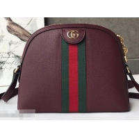 Discount Gucci Web Ophidia Small Shoulder Bag 499621 Leather Burgundy 2019