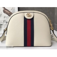 Elegant Gucci Web Ophidia Small Shoulder Bag 499621 Leather White 2019