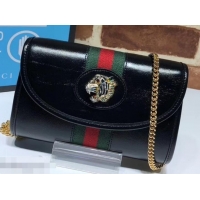 Fashion Luxury Gucci Vintage Web Rajah Chain Mini Bag 573797 Leather Black 2019