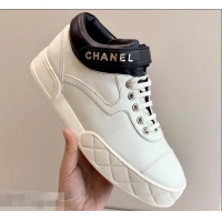 New Style Chanel Lambskin Sneakers G34967 Ivory White 2019