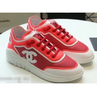 Most Popular Chanel Mesh and Lycra Sneakers G34763 Red 2019