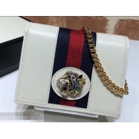 Affordable Price Gucci Vintage Web Rajah Chain Card Case Wallet 573790 Leather White 2019