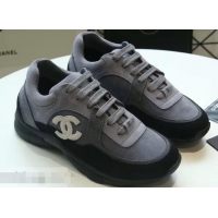 Promotional Chanel Suede Calfskin Sneakers G34360 Gray 2019