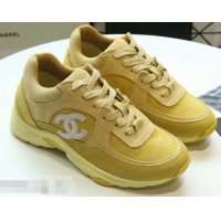 Sale Promotion Chanel Suede Calfskin Sneakers G34360 Yellow 2019