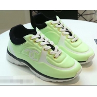 Top Quality Chanel Lycra Sneakers G34765 Fluo Green 2019