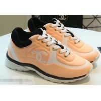 Popular Style Chanel Lycra Sneakers G34765 Nude Pink 2019