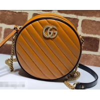 Best Price Gucci Diagonal GG Marmont Mini Round Shoulder Bag 550154 Brown 2019