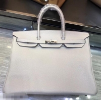 New Style HERMES BIRKIN 40 PEARL GRAY IN ORIGINAL TOGO LEATHER 630111