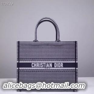 Best Quality Dior Book Tote Bag In houndstooth Embroidered pre-fall CD510032 2019