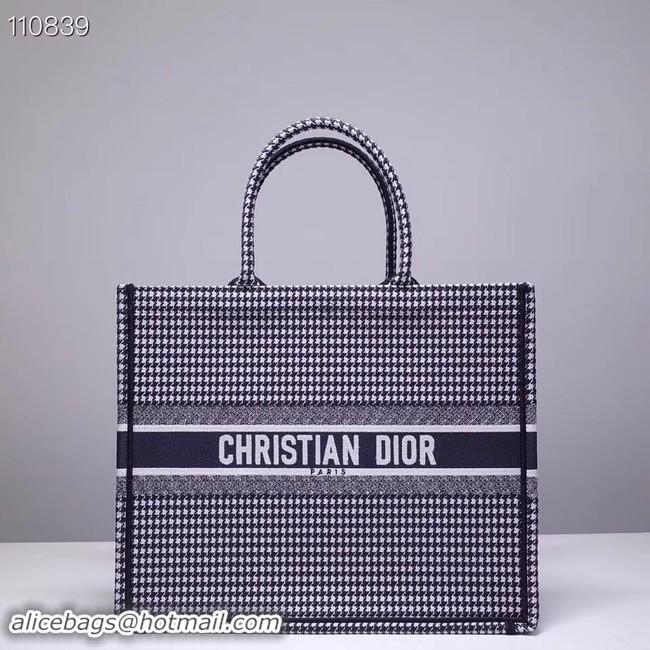 Best Quality Dior Book Tote Bag In houndstooth Embroidered pre-fall CD510032 2019