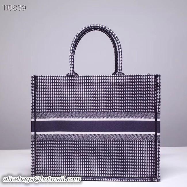 Best Quality Dior Book Tote Bag In houndstooth Embroidered pre-fall CD510032 2019