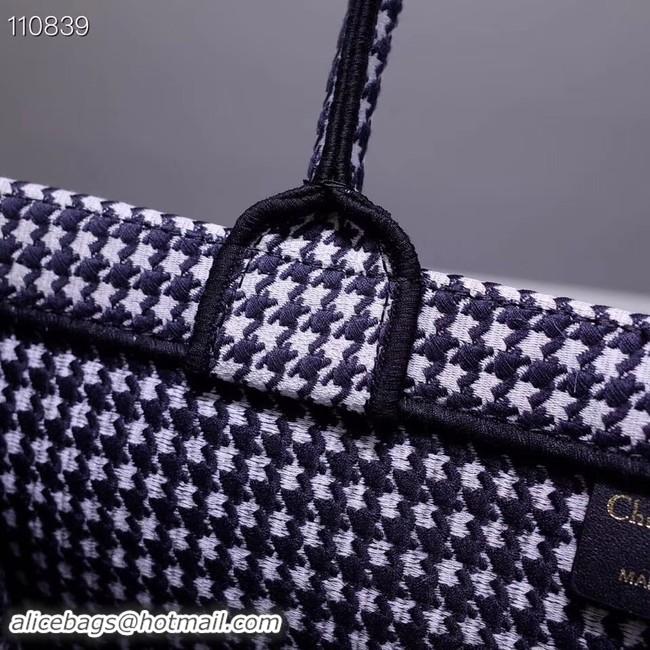 Best Quality Dior Book Tote Bag In houndstooth Embroidered pre-fall CD510032 2019