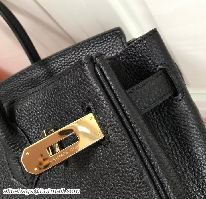 Perfect Hermes Birkin 30 Bag In Leather with Gold/Silver Hardware 630116 Black