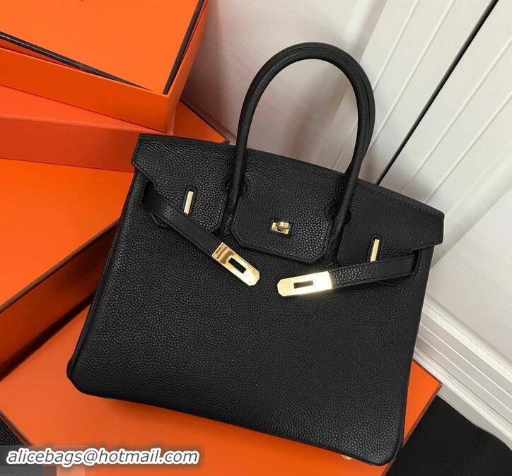 Perfect Hermes Birkin 30 Bag In Leather with Gold/Silver Hardware 630116 Black