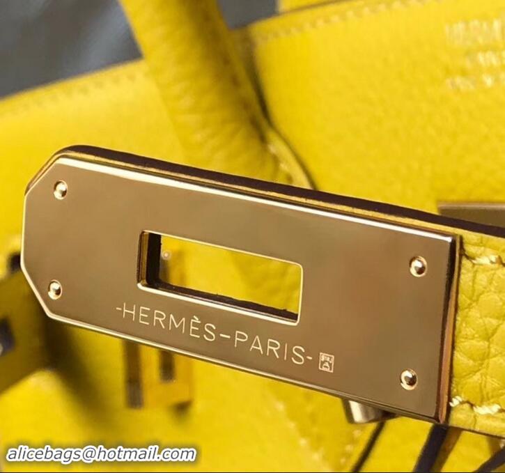 Perfect Hermes Birkin 30 Bag In Leather with Gold/Silver Hardware 630116 yellow