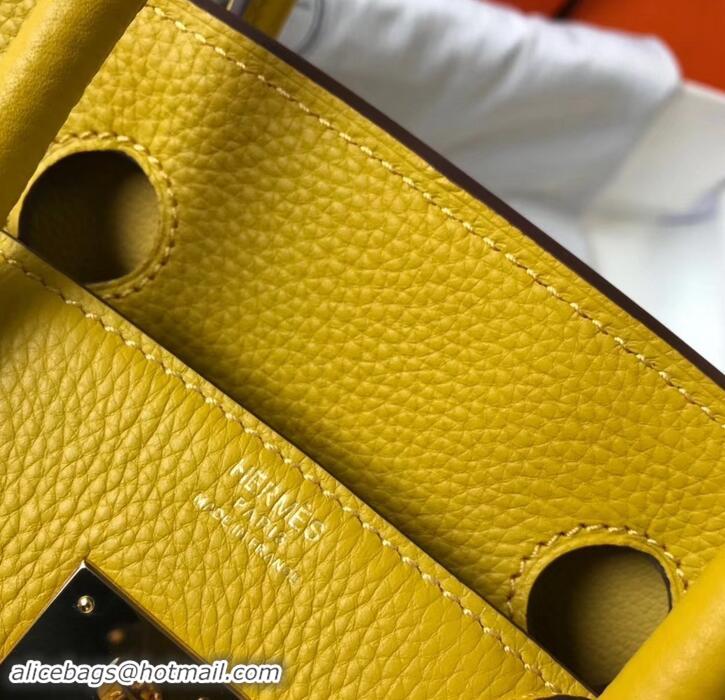 Perfect Hermes Birkin 30 Bag In Leather with Gold/Silver Hardware 630116 yellow