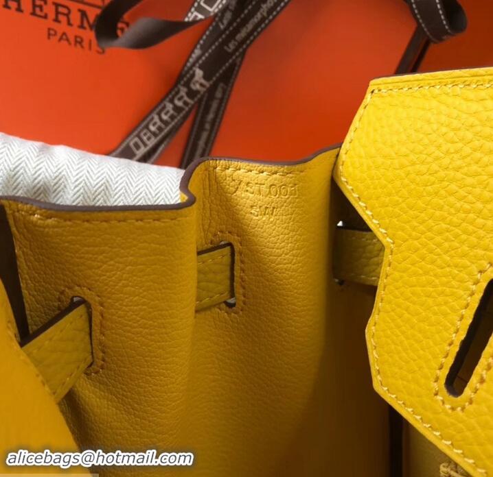 Perfect Hermes Birkin 30 Bag In Leather with Gold/Silver Hardware 630116 yellow