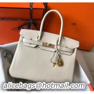 Discount Hermes Birkin 30 Bag In Leather with Gold/Silver Hardware 630116 off white