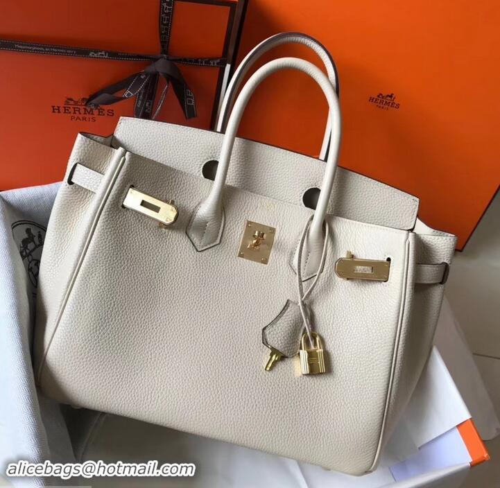 Discount Hermes Birkin 30 Bag In Leather with Gold/Silver Hardware 630116 off white