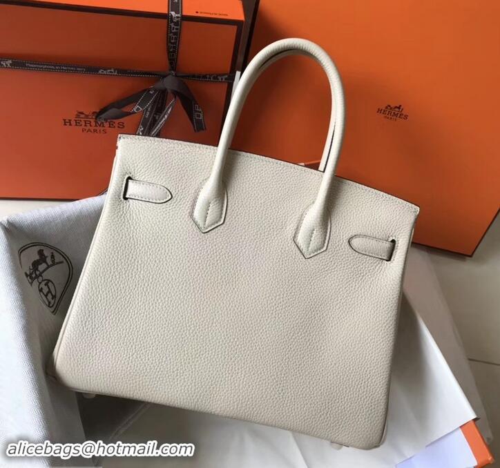 Discount Hermes Birkin 30 Bag In Leather with Gold/Silver Hardware 630116 off white