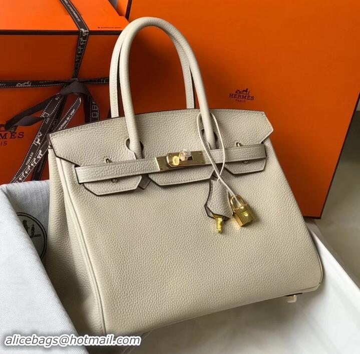 Discount Hermes Birkin 30 Bag In Leather with Gold/Silver Hardware 630116 off white