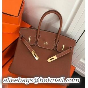 Lowest Price Hermes Birkin 30 Bag In Leather with Gold/Silver Hardware 630116 brown