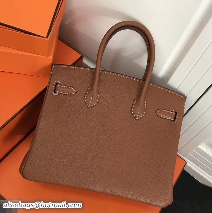 Lowest Price Hermes Birkin 30 Bag In Leather with Gold/Silver Hardware 630116 brown