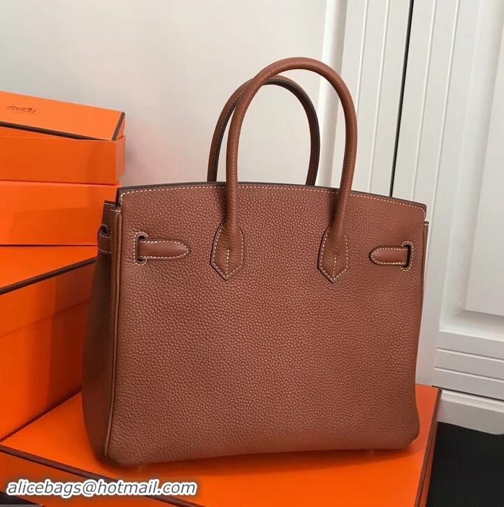 Lowest Price Hermes Birkin 30 Bag In Leather with Gold/Silver Hardware 630116 brown