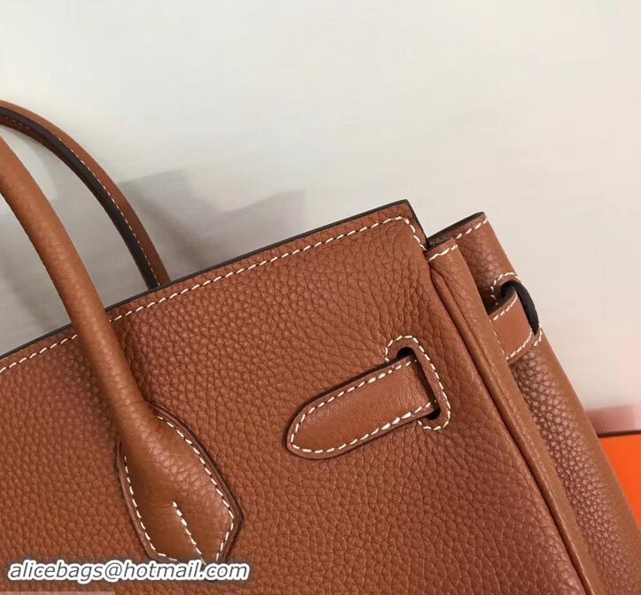 Lowest Price Hermes Birkin 30 Bag In Leather with Gold/Silver Hardware 630116 brown