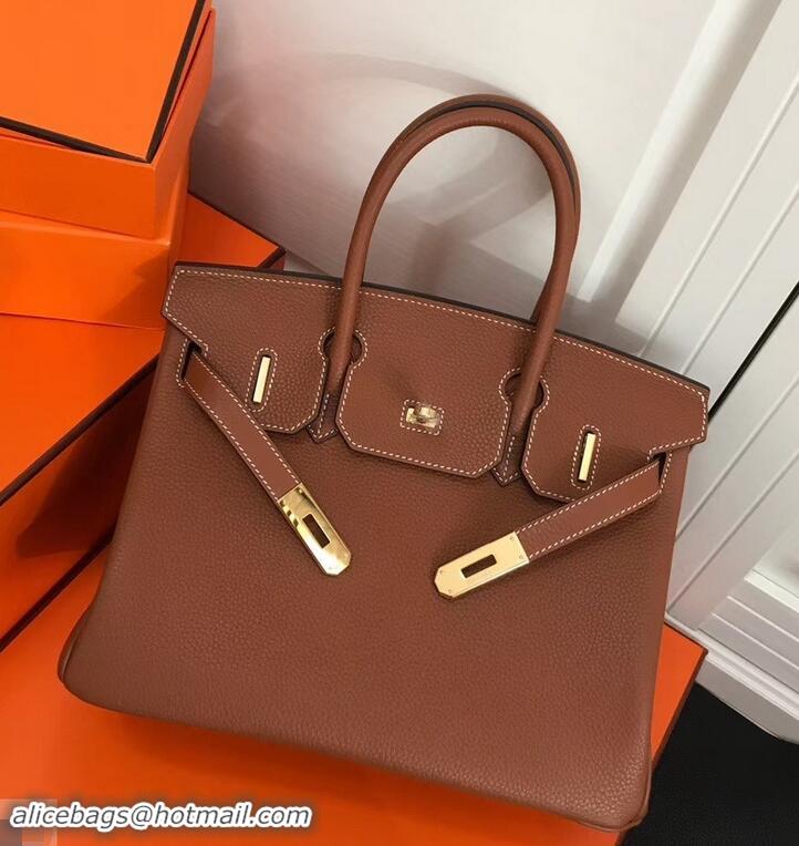 Lowest Price Hermes Birkin 30 Bag In Leather with Gold/Silver Hardware 630116 brown