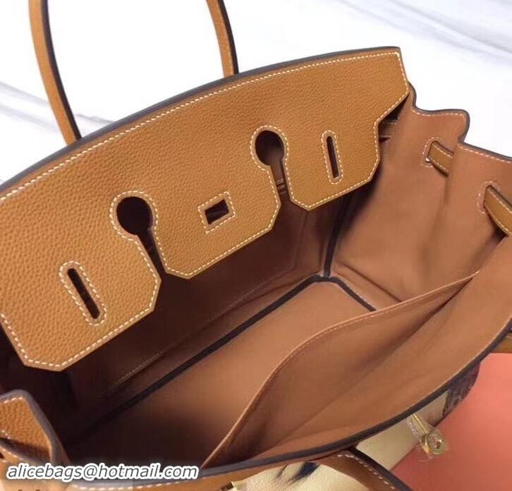 Grade Quality Hermes Birkin 35 Bag in Print Leather 630119 Brown